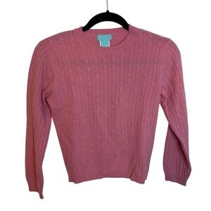 Bambino Girl’s Pink Cable Knit Cashmere Sweater